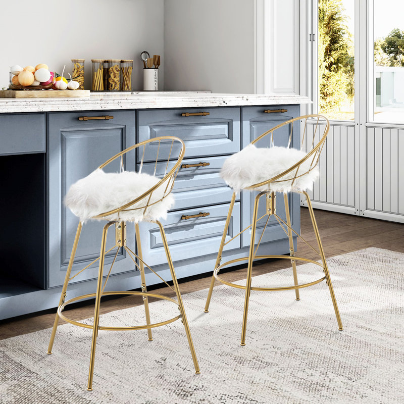 Everly Quinn Rosalynn Swivel Counter & Bar Stool & Reviews Wayfair